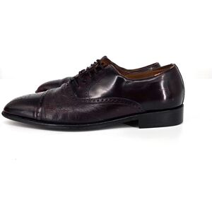 Mezlan Shoes Men 8.5M Andrew Burgundy Cordovan Oxford Calf & Deerskin Leather